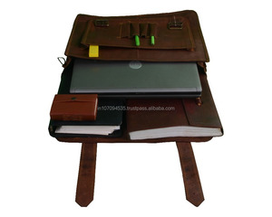 Vintage Crazy Horse Genuine Leather <b>Messenger</b> <b>Bags</b> Male 15.6" <b>Laptop</b> Shoulder <b>Bags</b> Men's Business Office Handbag Men's Briefcase - Product Image 5