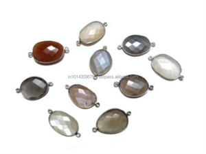 Connecteurs de pierres précieuses naturelles en mélange d'argent incrustation de réglage de lunette plaquée rhodium et or pour les occasions de fête fabriquées et fournies - Product Image 3