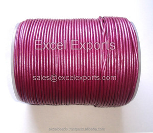 Cordes en cuir métallisé de différentes tailles 1mm 1.5mm 2mm pour composants et résultats de bijoux - Product Image 2