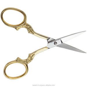 Tijeras de Acero Inoxidable Afiladas para Cejas y Pestañas, Mango Dorado, Hojas Anchas y Rectas para Recortar Cutículas 2026 - Product Image 2