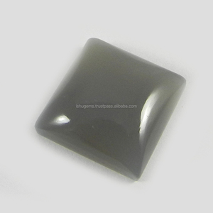 Calcedonia gris de 18 mm, 4.60 g, cabujón cuadrado, piedra preciosa de última generación para la fabricación de joyas - Product Image 1