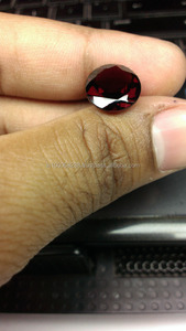 Grenat rouge zambien naturel 12*12mm forme ronde coupe pierre précieuse en vrac - Product Image 2