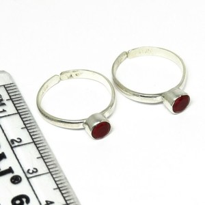 Anillo de plata de primera ley con forma redonda para mujer, sortija, plata esterlina 925, Circonia cúbica, zirconia, circonita, zirconita, circón, Color Rojo - Product Image 6