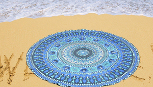 100% Cotton Round Mandala <b>Towel</b> Printed <b>Beach</b> <b>Towel</b> with Tassels Custom size And Print <b>Towels</b> Manufacturer in India - Product Image 2