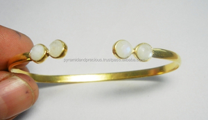 เรนโบว์มูนสโตนทอง Vermeil ปรับขนาดสร้อยข้อมือพลอย - Product Image 3