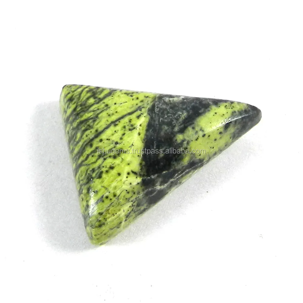 Pedras de jade jasper verdes 4.70 gms, pedras triangulares de cabochão 21*25mm para joias ig1360