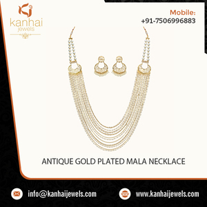 Collar de diseño chapado en oro, Mala, Set - 10718 - Product Image 2