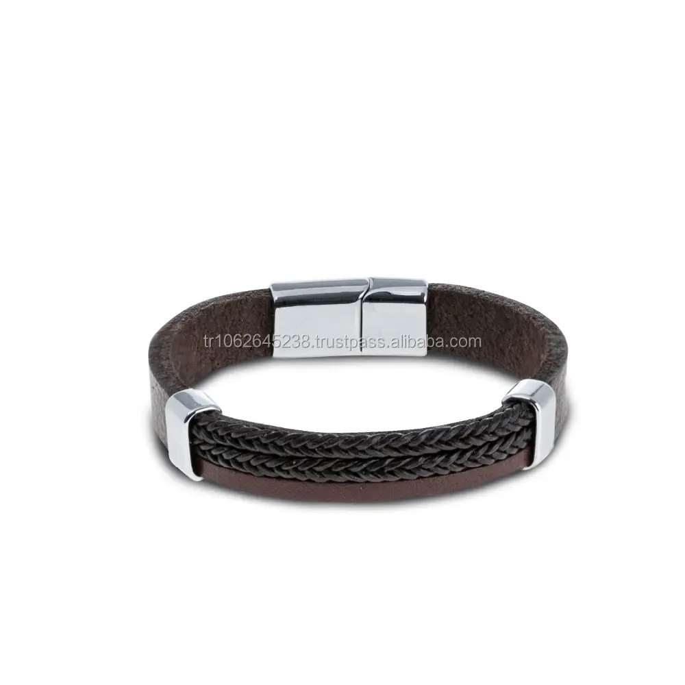 BAB 53 Genuine Leather Handmade Bracelet Wristband