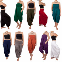 Pantalon Hippie indien pour femmes, Baggy Baggy unisexe, couleur unie, style indien, nouvelle collection