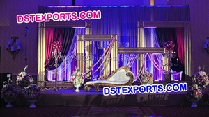 Boda real de oro tallado escenario decoración de escena de boda india Panel etapa - Product Image 2