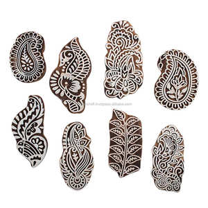 Bloques de impresión de madera hechos a mano, tela Saree textil marrón artesanal, sello de lona indio Floral en línea, nuevo diseño WB-2294 - Product Image 1