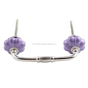 ตู้ลิ้นชักสไตล์วินเทจลายประตูมือจับตู้ดีไซน์โบราณทำด้วยมือเซรามิกเมล่อนสีม่วงขายส่ง - Product Image 5