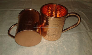 Cylindrical Copper Moscow Mule Mug Custom Embossed Logo Travel Beer Mugs Wholesale Mugs Kitchen Ware Barware - Product Image 2