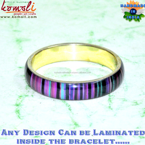 Brazalete Laminado Personalizado, Joyería de Papel y Latón, Brazalete de Bisutería - Product Image 3