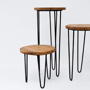 Modern Luxury <b>Round</b> Coffee <b>Table</b> Industrial Wooden Design Decorative Nesting Side <b>Table</b> for Dining Home Living Room Kitchen Use - Product Image 1