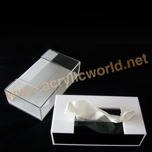 Caja de pañuelos caja de servilletas cuadrada de color personalizado/caja de pañuelos de acrílico/servilletero - Product Image 2