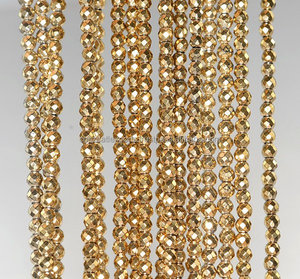 Coated Gold Gemstone Faceted 2 mm Size 15.5 Inch Full Strand Bead <b>Crystals</b> Certified Fashion Jewelry Necklaces <b>Bracelets</b> <b>Women</b> - Product Image 2