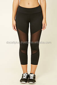 custom oem compression <b>Leggings</b> <b>with</b> breathable <b>mesh</b> panel - Product Image 4