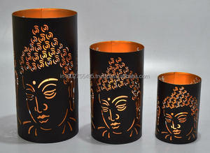 Handcrafted Iron Antique <b>Pillar</b> <b>Candle</b> Holder with Filigree Details IHA Brand for Home Decoration - Product Image 3