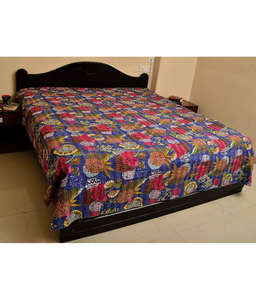 Nueva Colcha Kantha con Estampado de Frutas, Cubrecama Kantha Tropical - Product Image 2