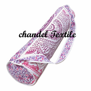 Style bohème indien vintage pour femmes pour rose Ombre Mandala Design sac de tapis de yoga fait à la main avec fermeture ouverte bandoulière sac à main - Product Image 1