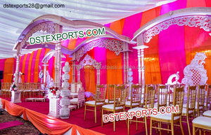 Designer Carved Wedding Mandap Traditional Indian Wedding Handcarved Wooden Mandap, Heavy Carving Wedding Wooden Mandap Set USA - Product Image 2