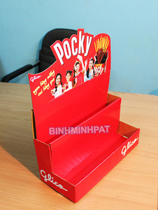 Pocky ไม้บิสกิต-ชั้นวางช็อคโกแลตกระดาษชั้นวางจอแสดงผลชั้นวางที่กำหนดเองสีร้านค้าปลีก CMYK การพิมพ์ออฟเซต - Product Image 2
