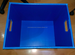 UP PP พลาสติกลูกฟูกสีฟ้า 600 x 400 x 300 มม. ขนาดที่กําหนดเองเกรดอาหาร ASTM iso 9001:2015 เกรดอุตสาหกรรม - Product Image 5