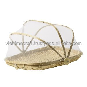 Bamboe Vouwen Fruitmand, Bamboe Fruitmand Met Netto Cover