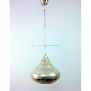 B255 Contemporary <b>Moroccan</b> Style Silver Plated Steel Chandelier Egyptian Oriental Filigrain Pendant Lampshade <b>Lighting</b> - Product Image 4