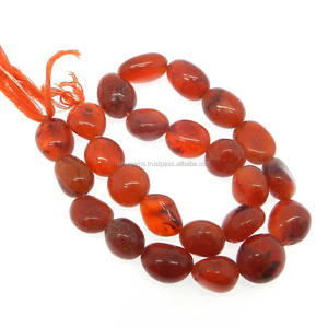 ลูกปัดคาร์เนเลียน Ishu Gems ขนาด 12x9 มม. รูปทรงรี ขัดเงา แบบหลวม ความยาว 13 นิ้ว สีส้ม สำหรับทำเครื่องประดับ รุ่น IG5525 - Product Image 2