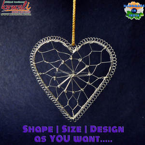 Adornos de Navidad en forma de corazón, decoración de metal, alambre, arte, Navidad, venta al por mayor - Product Image 5