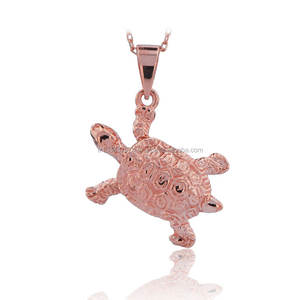 14K <b>Solid</b> <b>Gold</b> Turtle <b>Pendant</b> Necklace Fine Jewellery for Women Made in Turkey - Product Image 3