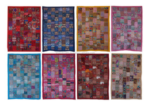 Indian Wholesale Wall Decor Red Sari Patchwork Tapestry - Product Image 2