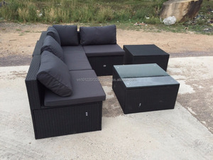 Ensemble de salon de jardin extérieur moyen meubles en rotin en osier PE poly - Product Image 4