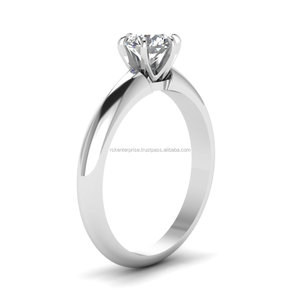 Classic 2.00CT Round Cut Moissanite <b>Solitaire</b> Engagement <b>Ring</b> for Women 925 Sterling <b>Silver</b> with Classic Design - Product Image 2