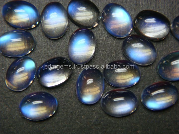 Pierre De Lune Bleue Arc-en-ciel Naturelle - Cabochon Poire 22x17x6mm - 16 Carats - Inde