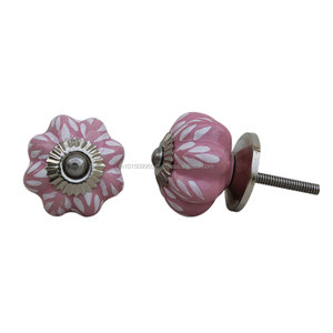 Main Premium Qualité Rose En Céramique Feuille Tiroir Boutons Dresser Cabinet Poignées Cuisine Placard Poignées De Porte En Gros CK-1077 - Product Image 3