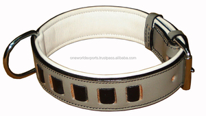 Collar de Perro de Cuero Premium OWE, Trenzado a Mano, Acolchado Suave, Diseño Sólido, Decoración con Remaches, Multicolor, Entrenamiento Sostenible - Product Image 4