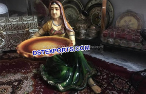 รูปปั้นผ้าใย rajasthani รูปปั้นสำหรับผู้หญิงแกะสลักด้วยมือรูปปั้นเส้นใยออกแบบได้ตามต้องการสหรัฐอเมริกาออสเตรเลีย - Product Image 6