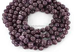 Cuentas de lepidolita púrpura Natural genuina, cuentas de piedra sueltas de 4mm-8mm para joyería y fabricación de pulseras, piedras preciosas azules en hebras - Product Image 2