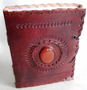 Wholesale Genuine handmade <b>paper</b> embossed <b>stone</b> elastic closure leather <b>notebook</b> - Product Image 1