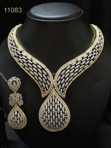 Collier en alliage perlé pour femme AD CZ pour mariage, fiançailles, fête et cadeau - Product Image 1