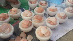 Trozos de sal del Himalaya con tazón de sal de Color rosa, lámpara de tazón de fuego, empresa Sian - Product Image 5