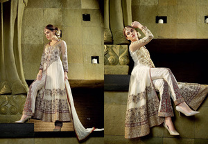 Designer Heavy Bridal Party Wear Suits Pashmina Velvet Satin Winter Dresses Pakistani Lawn Pataila Punjabi Suits Cathedral/Royal - Product Image 3