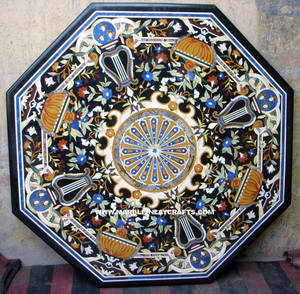 Pietra Dura – dessus de Table octogonal en marbre incrusté - Product Image 1
