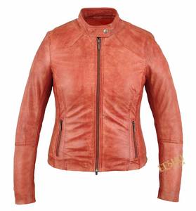 Chaqueta de cuero de piel de oveja ajustada para mujer Patrón de cuadros de moda Prendas de abrigo con estilo Fabricante al por mayor Proveedor - Product Image 2