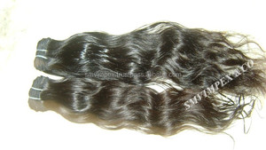 100% Unprocessed Wavy Virgin Indian Hair Weaving Extensions 4oz/pack 6"-32" Natural Color Natural Wave Machine Weft - Product Image 3
