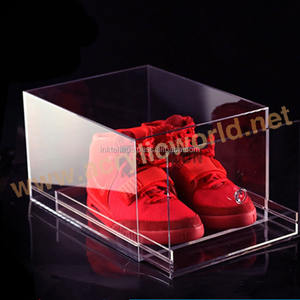 Boîte à chaussures en acrylique transparent de haute qualité faite à la main en usine - Product Image 1