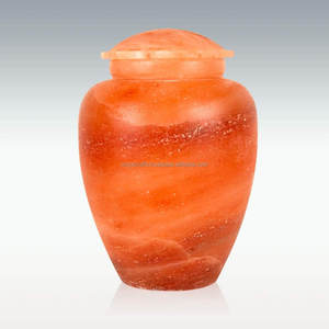 โอนิกซ์สีส้มสไตล์อเมริกันผู้ใหญ่โกศเผาศพหินธรรมชาติขัดเงาทันสมัยเก็บขี้เถ้าของมนุษย์ดีไซน์หรูหรา - Product Image 1